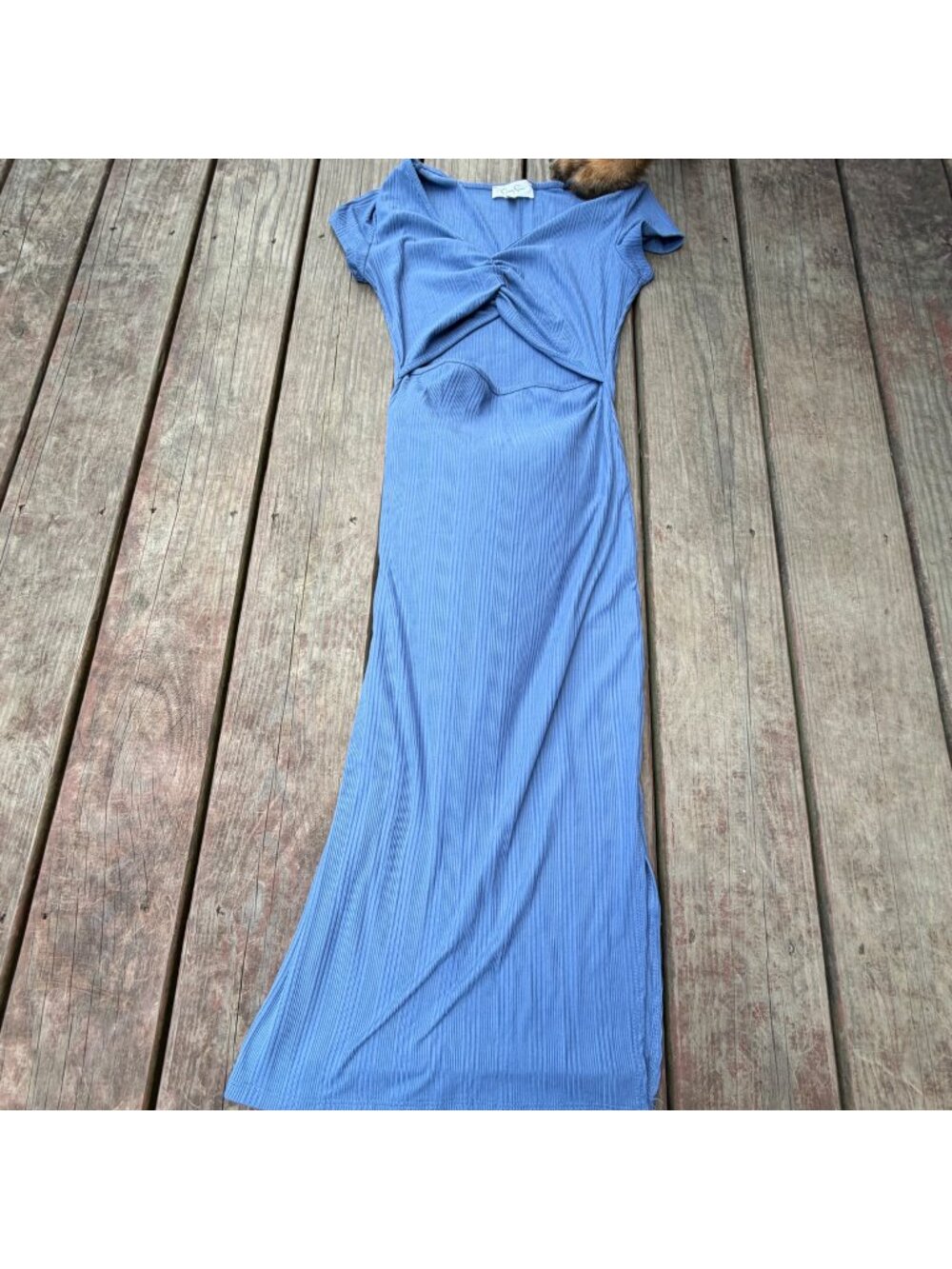 Jessica Simpson Womens Blue Ribbed Maxi Dress  Size L